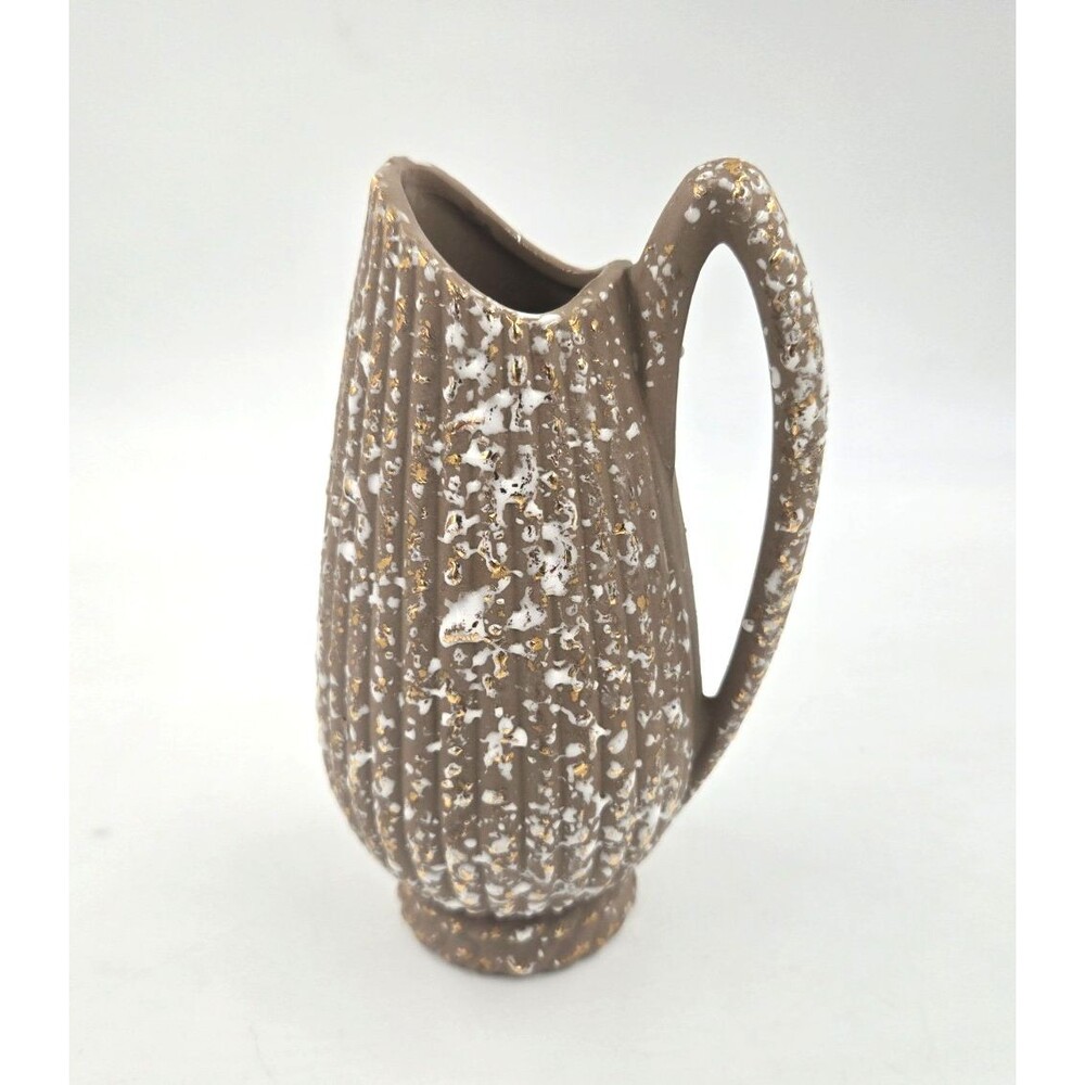 Vtg Savoy China 24 KT Weeping Gold Ewer MCM Mid Century Modern Pitcher 7 1/2"